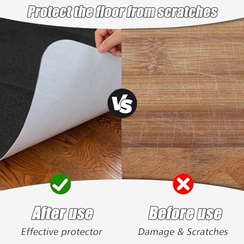 Sycoodeal Office Chair Mat for Hardwood Floor,Office Computer Gaming Chair Mat for Tile Floor,Large Floor Protector Rug,Anti-Slip,Easy to Clean,Grey(48"x36") - Image 4