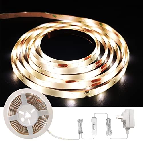 LED Strip Lights, 8ft LED Light Strip, 12V 4000K Neutral White Tape Light with PU Coating, LED Lights for Bedroom, Kitchen, Mirror, Home Decor, ETL Listed by L5L3D