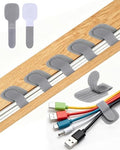 AGPTEK 80Pcs Self-Adhesive Cable Ties, Hook and Loop Cable Straps, Gray by AGPTEK