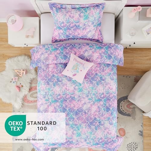 Twin Comforter Set for Girls - 3 Pieces Mermaid Bedding Twin Bedding Sets - Image 4