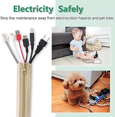 StangH Flexible Office Cable Management kit 39 Inches, 2 Pieces -Beige - Image 6