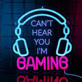 YuanDian Gaming Headset Neon Sign, Can't Hear You I'm Gaming LED Neon Lights for Game Room Wall Decor for Boys Men Teen Gamers by YuanDian