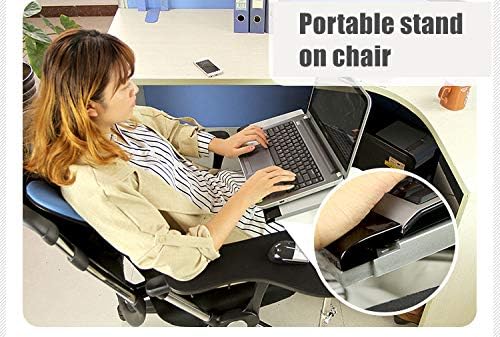 Computer Keyboard Stand Laptop Mouse Mount for Workstation Video Gaming, Installed to Chair or Any Round Bar with Maximum 1.96 inch Diagonal Thickness - Image 3