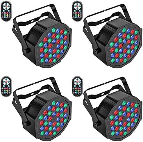 Stage Lights 36 LED Par Lights, U`King RGB Par Light Uplights Stage Lighting Indoor for Christmas Halloween Music Party Disco Wedding, Remote Control, DMX Control Sound Activated Party Light by U%60King