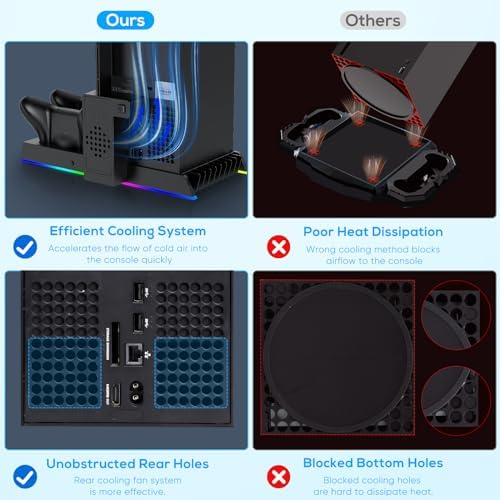 RGB Charging Stand with Cooling Fan for Xbox Series X Console & Controller - Image 4