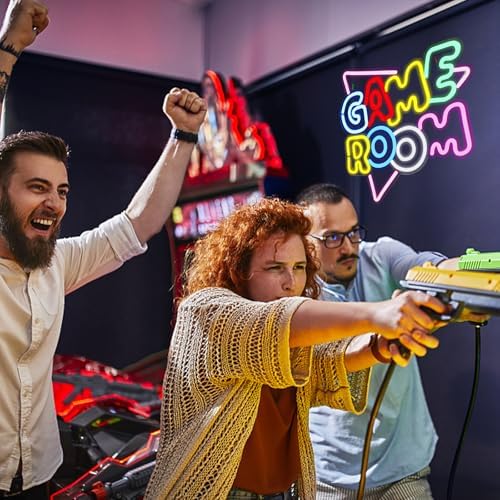 Game Room Large Neon Signs 13.2"x14" Colorful LED,USB Neon Lights for Game Zone Party Decor Bedroom Gaming Wall Lightup Signs Teen Boy Bedroom Home Gamer Party Decorations Gifts - Image 2