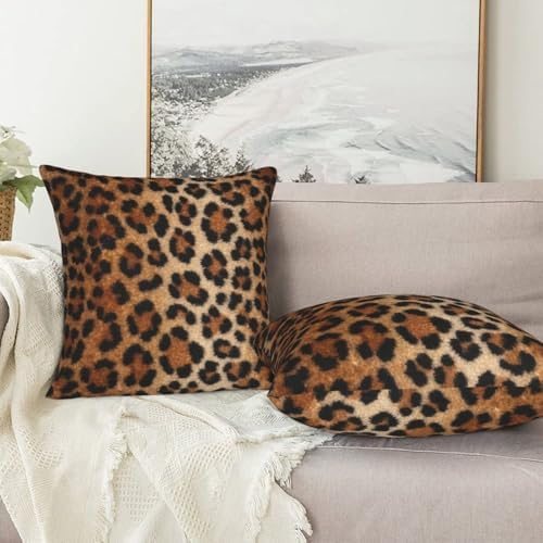 Cheetah Print Pillowcase Set of 2 Leopard Animal Skin Throw Pillow Covers Shells for Couch Office Bedroom Home Decoration, 18"X18" - Image 7