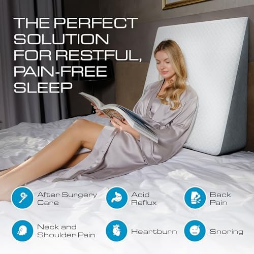 Kolbs Extra Wide Bed Wedge Pillow for Sleep Apnea, More Room - More Comfort | with Chic Jacquard Cover - Headboard Wedges for Sleeping (Extra Wide 7.5" Height) - Image 3