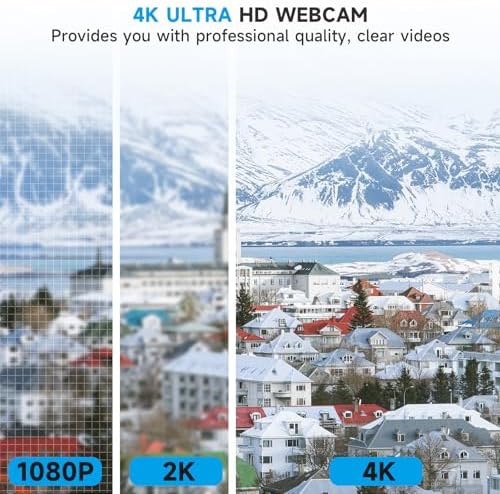 AOC 4K Webcam for PC, Streaming Camera with Noise-Canceling Mic, White - Image 2