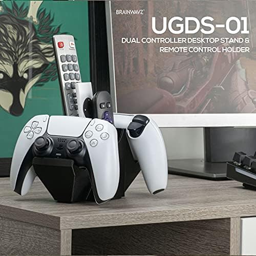 BRAINWAVZ Dual Game Controller & Storage Desktop Holder, Universal Design for Xbox ONE PS5 PS4 PC Gamepads, Reduce Clutter, UGDS-01 - Image 7