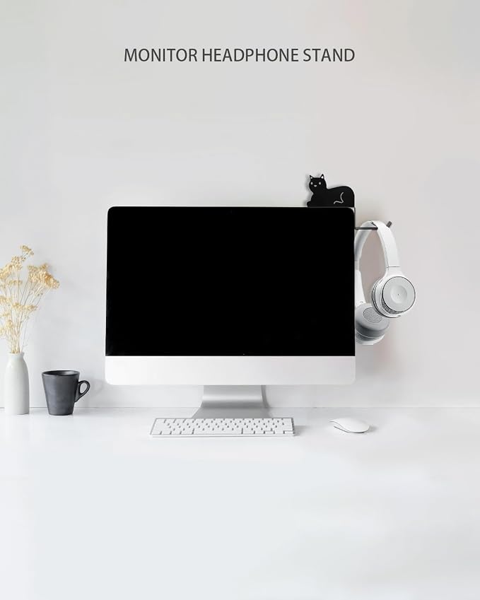 Monitor Stand Headphone Hanger with Cat Tail Hook - Image 2
