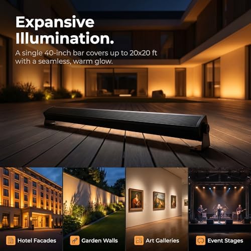 2 Pack 54W Wall Washer Light 40'' 2700K 120V IP67 Waterproof Plug-in - Image 4