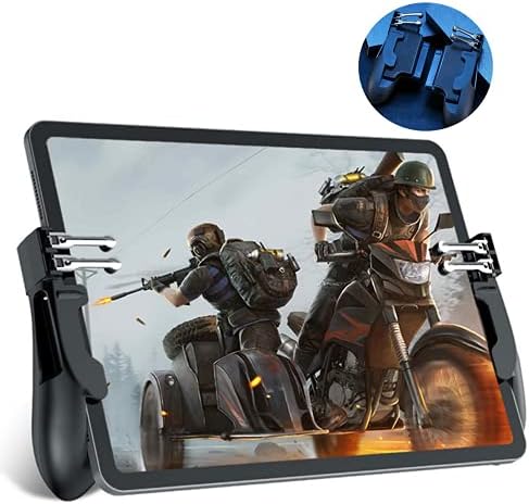 PUBG Controller for iPad, 4 Triggers [6 Finger Operation] Sensitive Shoot Aim Trigger Gamepad Grip, Support 9.7-12.9 inch iPad & Tablet (Thickness < 10mm) by Rakizbe