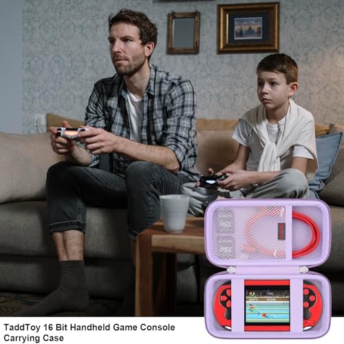Elonbo Carrying Case for TaddToy/WELLST·G/Beijue/FAMILY POCKET/CCTU/X- JOYKIDS/GREENCREEK/Beico/KAVOYI/GuaiyeyeAP/TEBIYOU Handheld Game Console, Portable Electronic Gaming Player Bag, Purple - Image 7