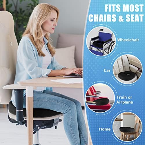 BlissTrends Donut Pillow Seat Cushion,Donut Chair Cushions for Postpartum Pregnancy & Hemorrhoids,Tailbone Pain Relief Cushion,Memory Foam Lifting Cushions for Office&Home Chairs (Black) (Pack of 3) - Image 6