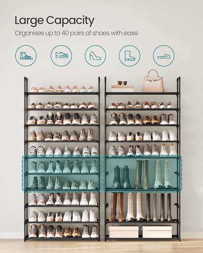 SONGMICS Shoe Rack, 10-Tier Shoe Shelf, Shoe Storage Organizer - Image 4