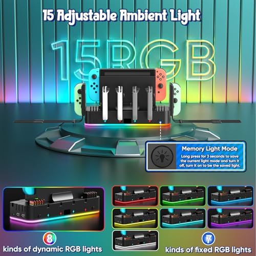 Switch/OLED Wall Mount RGB Charging Dock for Nintendo Switch for Joycon - Image 4