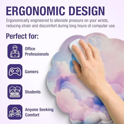 Premium Quality Cloud Wrist Rest Keyboard, Mouse Pad, Wrist Rest Pad, Wrist Rest for Computer Keyboard, Cloud Drink Coaster and Mouse Pad - Image 6