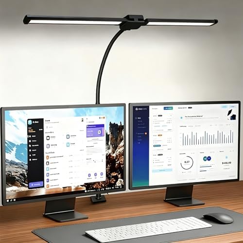 Desk Lamps for Home Office, Computer Light Bar, Double Head, Black by viivuu