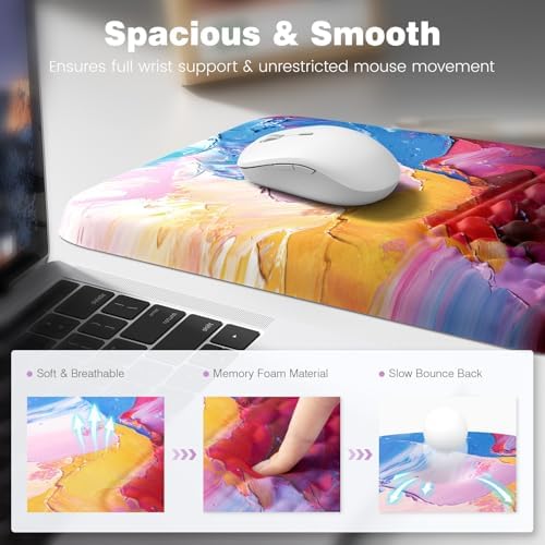 Ospelelf Ergonomic Wrist Rest for Computer Keyboard Pad, Large Arm Rest Wrist Support for Mouse, Relieve Wrist Pain, Multicolored - Image 2