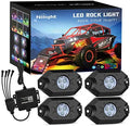 Nilight RGB LED Rock Lights Kit, 4 pods Underglow Multicolor Neon Light Pod with Bluetooth App Control Flashing Music Mode Wheel Well Light for Truck ATV UTV RZR SUV by Nilight