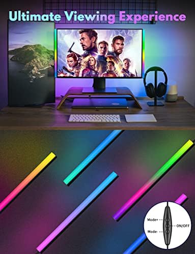 JUSJUBR 2PC RGB Under Monitor Light, Gaming Light with 353 Color Modes, LED Desk Light with Remote Control for Room/Monitor/PC Gaming Setup - Image 4