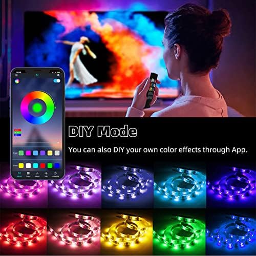 10 PCS RGB Under Cabinet Lighting Kit, App and Remote Control Led Strip Lights, Music Sync Color Changing Led Lights with ETL Listed Power Adapter, for Cabinet, Counter, Shelf, 16.4ft - Image 4
