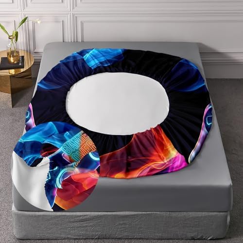 AILONEN Gamer Fitted Sheet Set Full Size, 3 Pieces Gamer Bedding Boys Gaming Sheet Set,Video Game Bed Sheet Sets for Boys,Gamepad Game Controller Fitted Sheet with 2 Pillowcases - Image 5