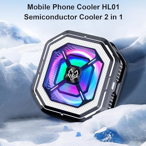 / Clip On 2 in 1 Cellphone Coolers Cellphone Radiator 2 Gear Temperature Control LED Light Cooling Fan - Image 5