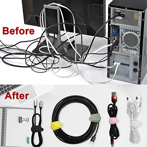 50Pcs Silicone Cable Ties, Cord Organizer Cable Management-Multi - Image 5