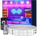 roperry 68FT Outdoor LED Strip Lights,IP68 RGB LED Lights with Remote and APP Control, Outdoor Strip Lights for Pool, Balcony, Roof, Garden, Stairs (1 Roll) by roperry