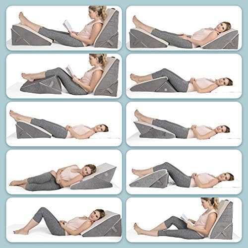 Kolbs Memory Foam Adjustable Bed Wedge Pillow - Wedge Pillow Set for After Surgery - 9 x 12 inch Height Chic Jacquard Cover Multi Use for Sleeping and Acid Reflux (Adjustable Height Wedge) - Image 2