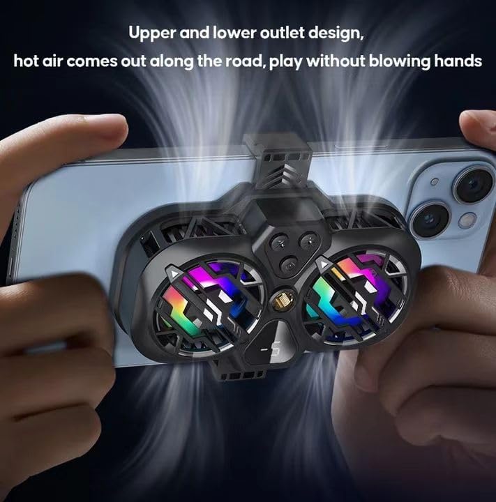 Cell Phone Stand with Phone Cooler, Height Adjustable Desktop Cell Phone Stand with Cooling Fan for Live Streaming, Compatible with All iPhone Android Phones - Image 6