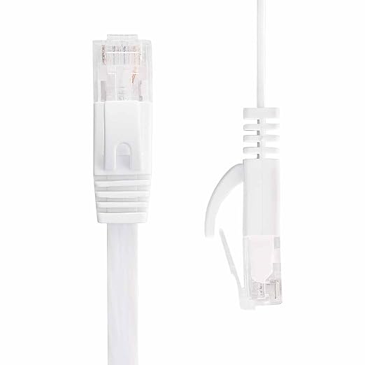 Jadaol Cat6 Ethernet Cable 35FT with Clips 10Gbps Flat Network Cable, White - Image 7