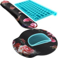 KTRIO Keyboard Wrist Rest & Mouse Pad with Wrist Rest, Peony Flower | Memory Foam Wrist Support, Ergonomic Design, Non-Slip Base, Office and Home Use by KTRIO