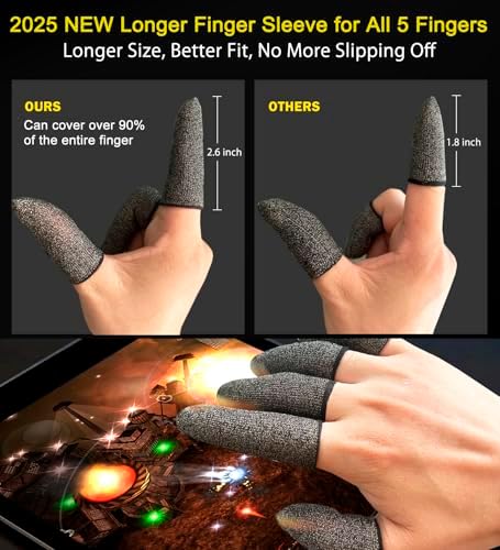 Silver Fiber Professional Finger Sleeves Gloves for Mobile Gaming - Image 2