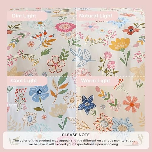 Twin Comforter Set for Girls - 5 Pieces Pastel Floral Twin Bedding Sets - Image 7