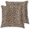 Cute Cheetah Print Pillowcase Set of 2 Brown Leopard Throw Pillow Covers Shells for Couch Office Bedroom Home Decoration, 16"X16" by Abucaky