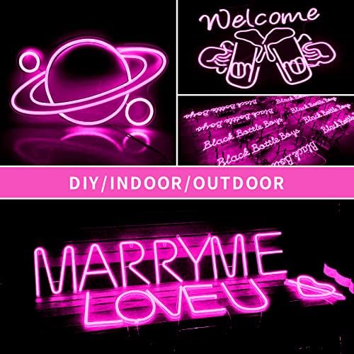 Pink Neon LED Strip Lights 16.4FT 12V Waterproof Flexible Light Strip - Image 6