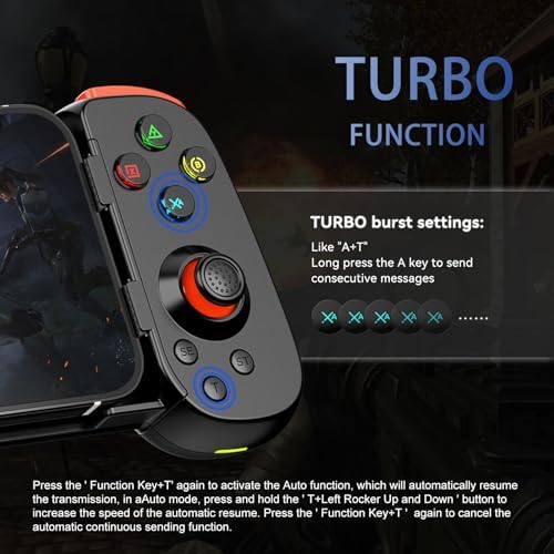 Koiiko Wireless Controller for iPhone 17/Android/PC/iPad/Tablet/Appl Arcade MFi Games/Switch, Support Streaming on PS/Xbox/PC Console, Cloud Gaming Gamepad Joystick - Turbo/Dual Motors Black - Image 3