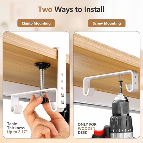 SHUWEI 36" Under Desk Cable Management Tray, Premium Mesh Cable Management for Desk, Clamp/Screw Mount Cable Tray for Office and Home (White, 35.6" L) - Image 4