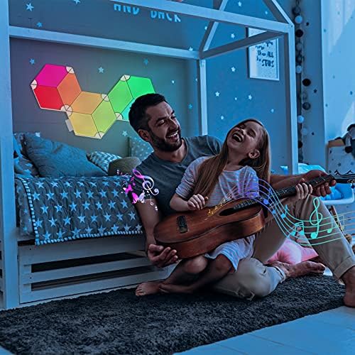 Smart Rhombus LED Wall Gaming Light Panels RGB Colorful Rhythm Edition 9 Pack,APP Control,Compatible with Alexa,Google Home for Gaming Setup,Bedroom,Living Room,Party Decor. - Image 4