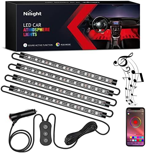 Nilight RGB LED Car Interior Stripe Light with APP Control Multicolor Music Sync Mode Waterproof Car Under-Glow Lighting Lamp Kits Universal Cars Truck ATV UTV by Nilight