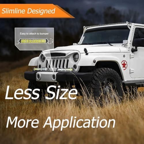LED Light Bars for Truck, 7 Inch Slim 12V 24V 120W 10000lm Double Row Work Light Bar for Tractor ATV UTV RV RZR Snowblower Golf Cart Lawn Mower Automotive, 2 Pack - Image 4