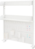 Clamp On Desk Organizer Shelf, 31.5" x 37" Desk Extender Pegboard Bookshelf Workstation Computer Desk Accessories with Shelf for Office, Privacy Panel for Gaming Desk (White, 31.5"W x 37.4"H) by Lemoeyes