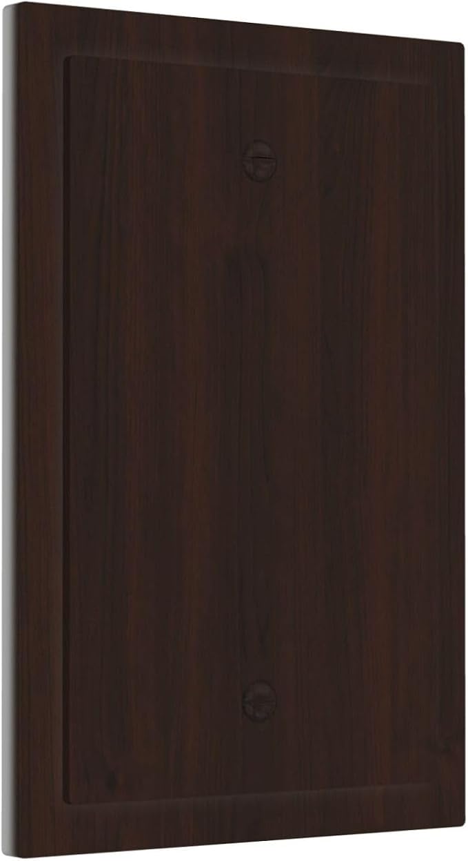 Decorative Light Switch Cover Plate Rustic Vintage Dark Brown Wood Grain 1 Gang No Device Single Blank Outlet Covers Wall Plate Switchplate Covers Dimmer Faceplate for Farmhouse Decor - Image 2