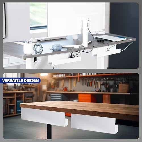 VIVO 2 Pack White 17 inch Under Desk Cable Management Tray, DESK-AC06-2CW - Image 6