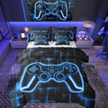 Feelyou Kids Gamer Bed in a Bag Set with Sheets Full Size 7 Piece Blue by Feelyou