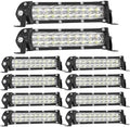 San-Young Slim 7 Inch LED Light Bars, 12V-60V Off Road Driving Truck LED Bar Lights 60W 6000lm Combo Off Road Lights, Waterproof Small Light Pods for ATV UTV RV Lawn Mower Golf Cart Boat, 10 Pack by SanYoung-AutomotiveLights