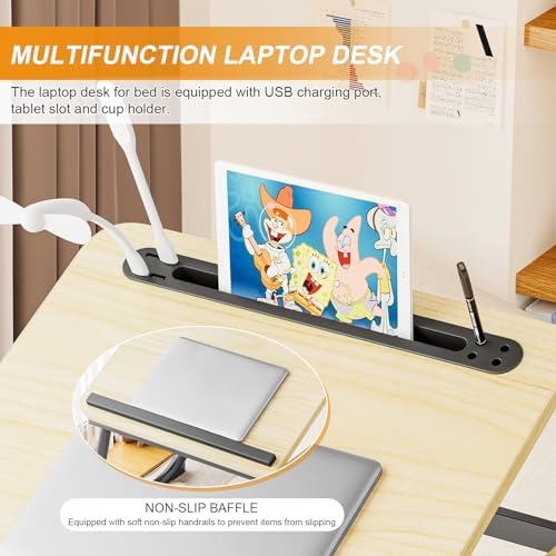 Laptop Desk for Bed, Adjustable Laptop Stand with 5 Different Angles - Image 3
